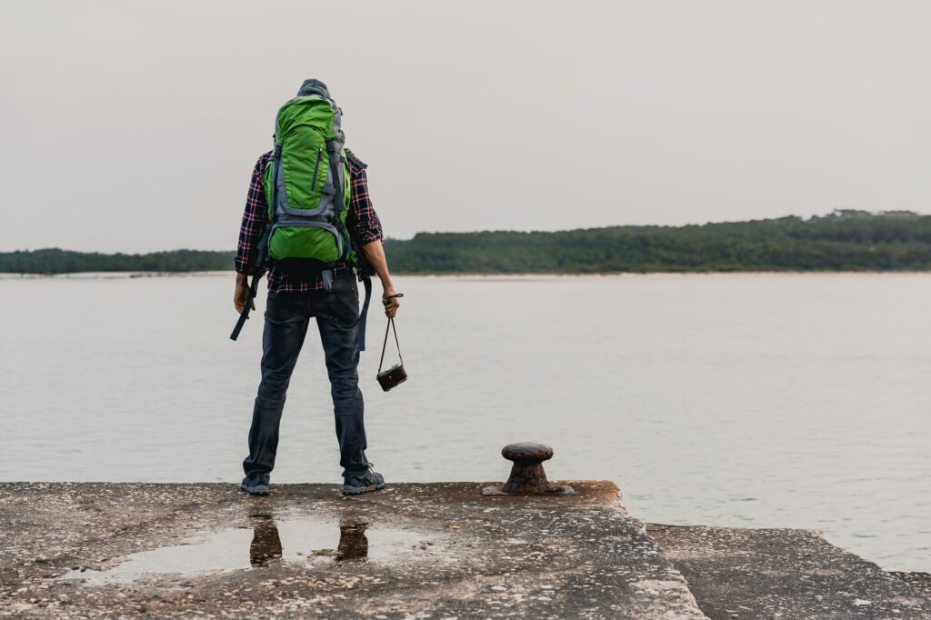 Man Traveling Backpack